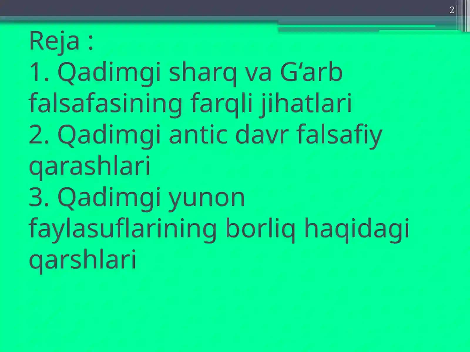 Qadimgi G'arb falsafasi 2