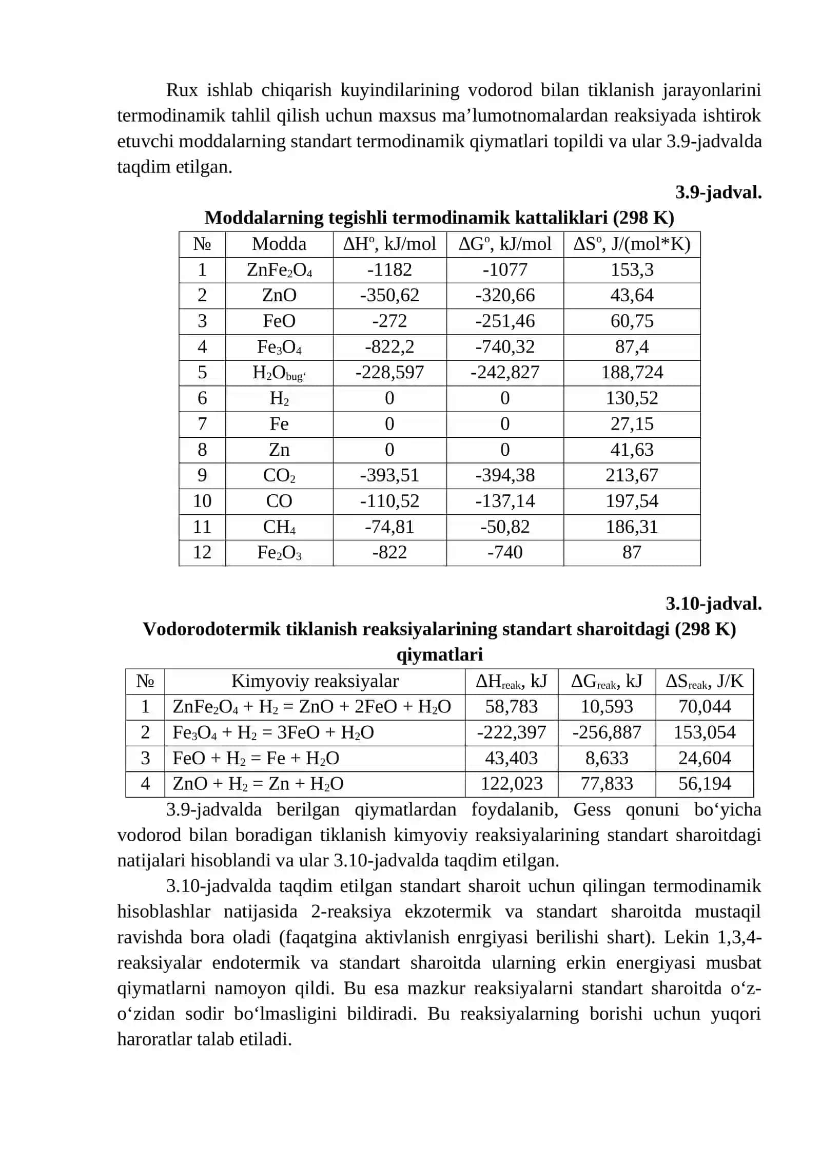 Kuchsiz tiklovchi gaz atmosferasida tiklanish tadqiqoti 2
