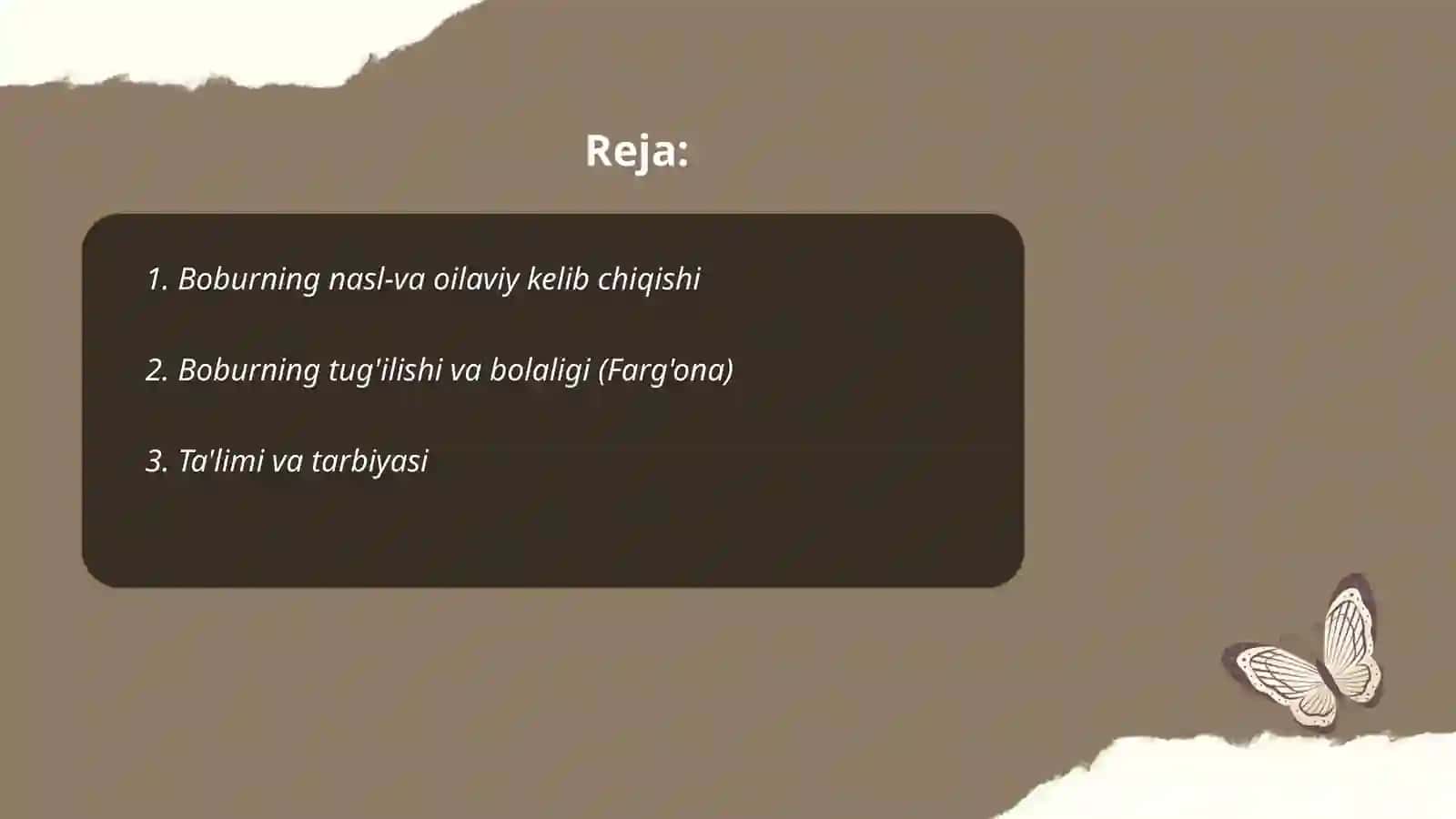 Bobur hayoti va ijodi haqida 2