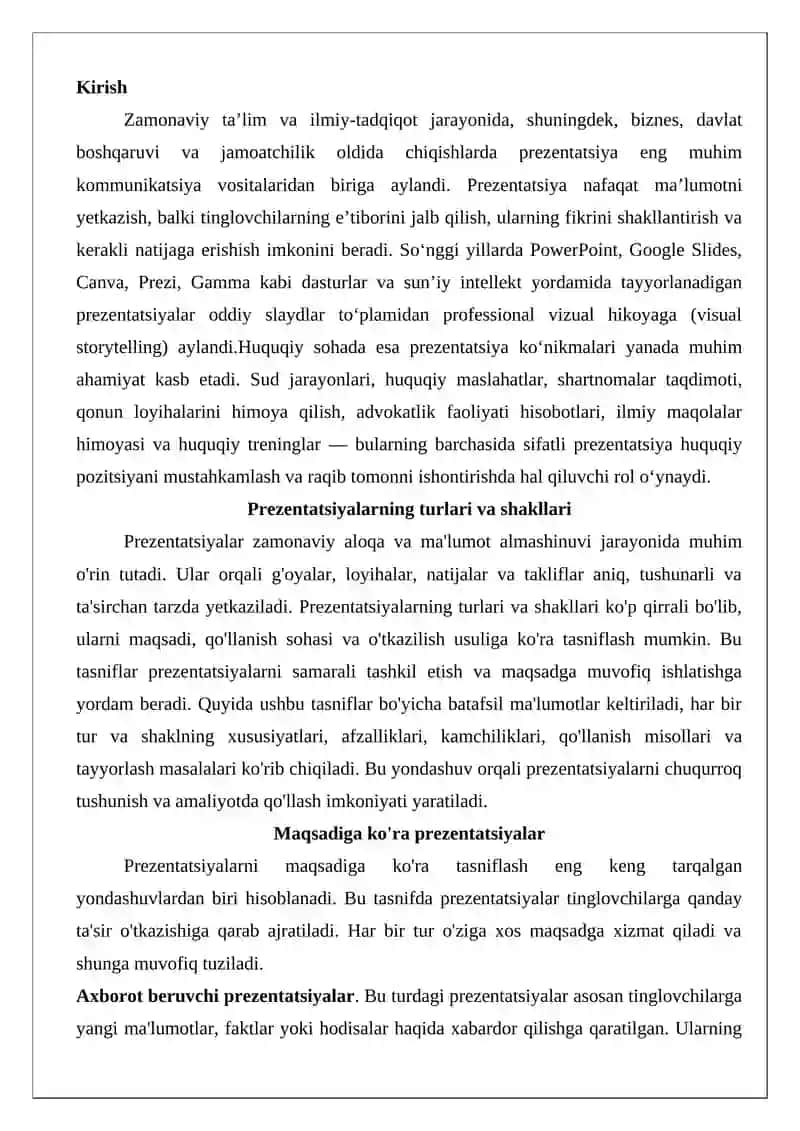 Prezentatsiyalarning turlari va shakllari 2