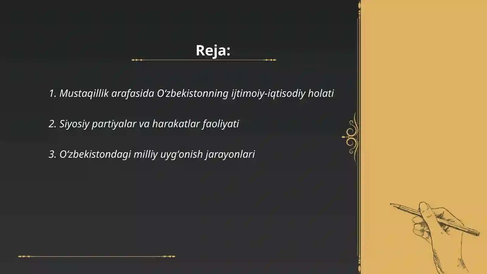 Mustaqillikaerishish arafasida Oʻzbekistondagi ijtimoiy siyosiy jarayonlar 2