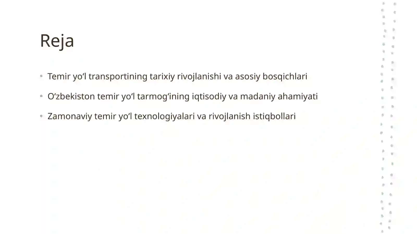 Temir yoʻl transporti rivojlanishining oʻziga xos jihatlari 2