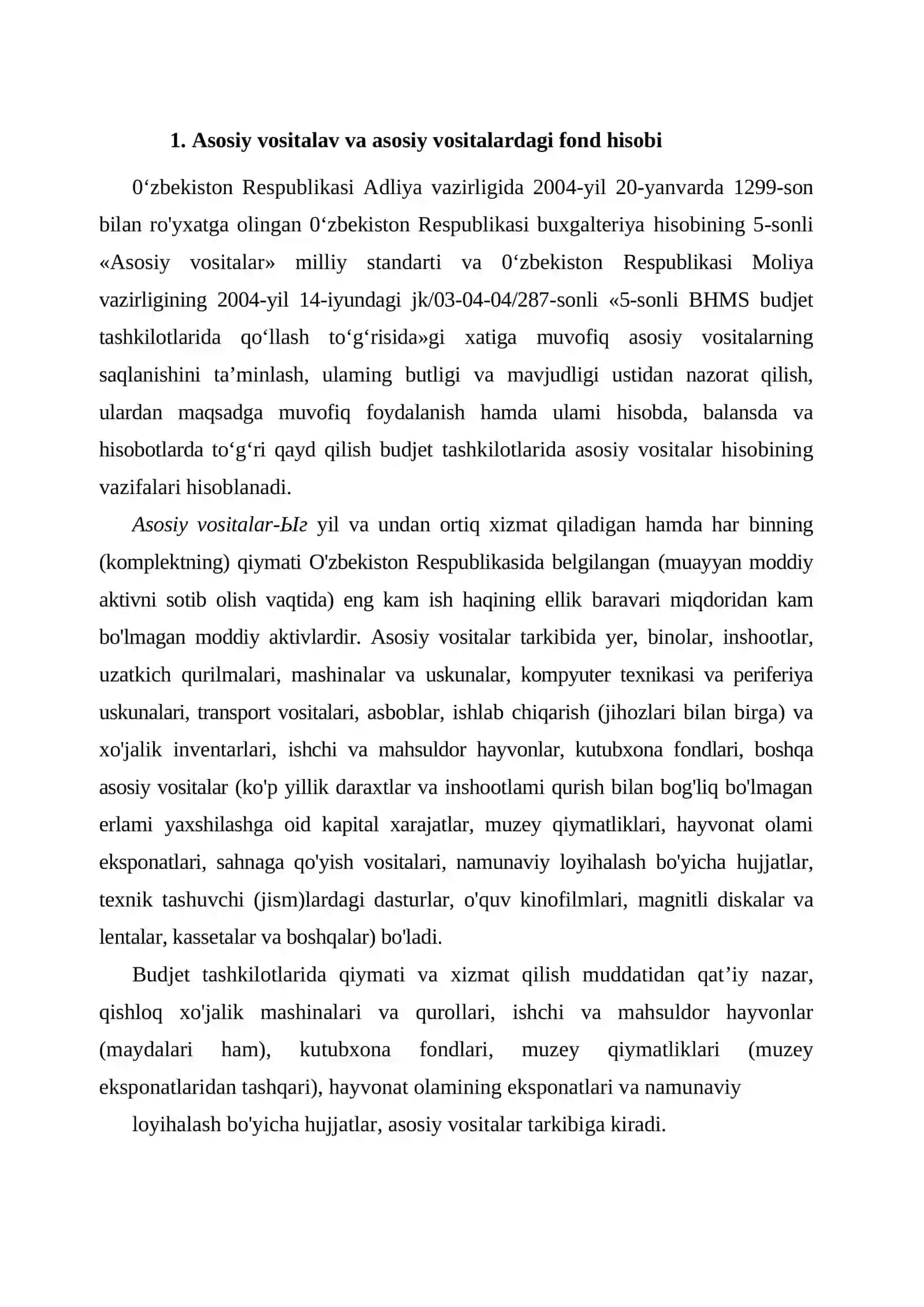 Asosiy vositalav va asosiy vositalardagi fond hisobi 2