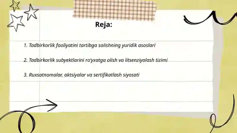 Tadbirkorlik faoliyatini davlat tomonidan tartibga solish va boshqarish 2