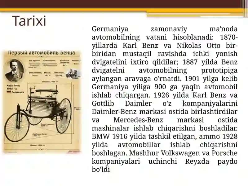 GERMANIYA AVTOMABILSOZLIK SANOATI 2