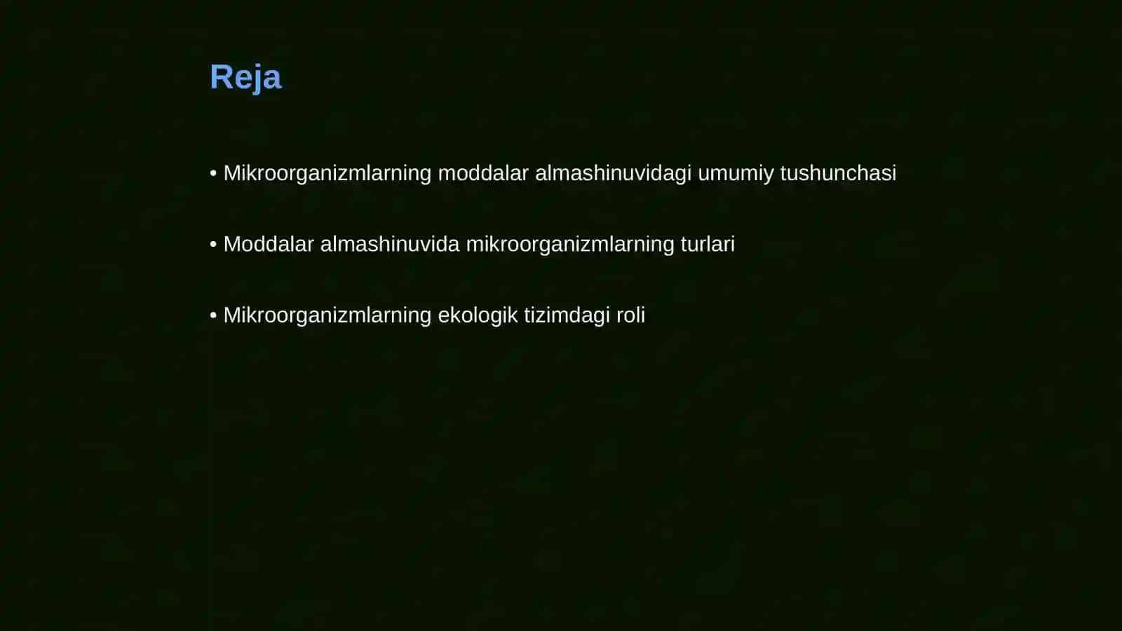 Mikroorganizmlarning moddalar almashinuvidagi roli 2