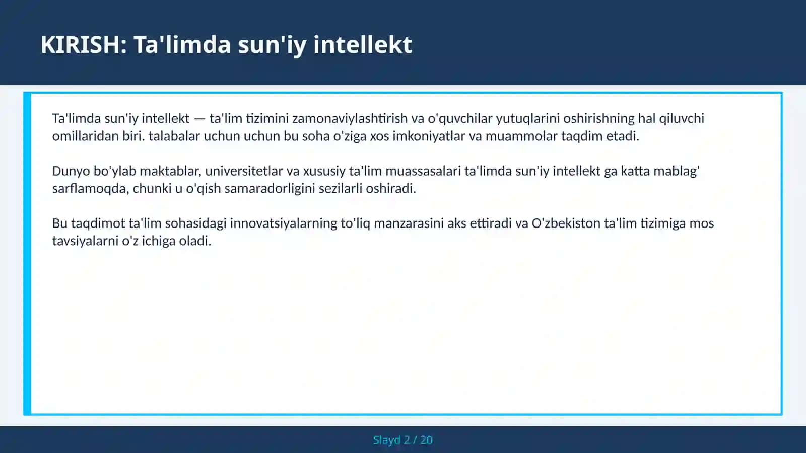 Sun'iy Intellekt 2
