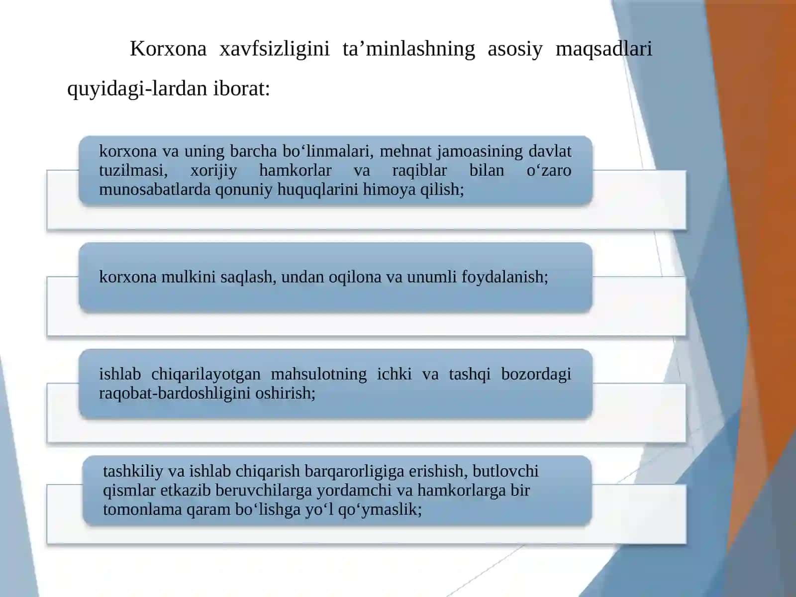Korxonaning iqtisodiy xavfsizligi va tijorat siri 2