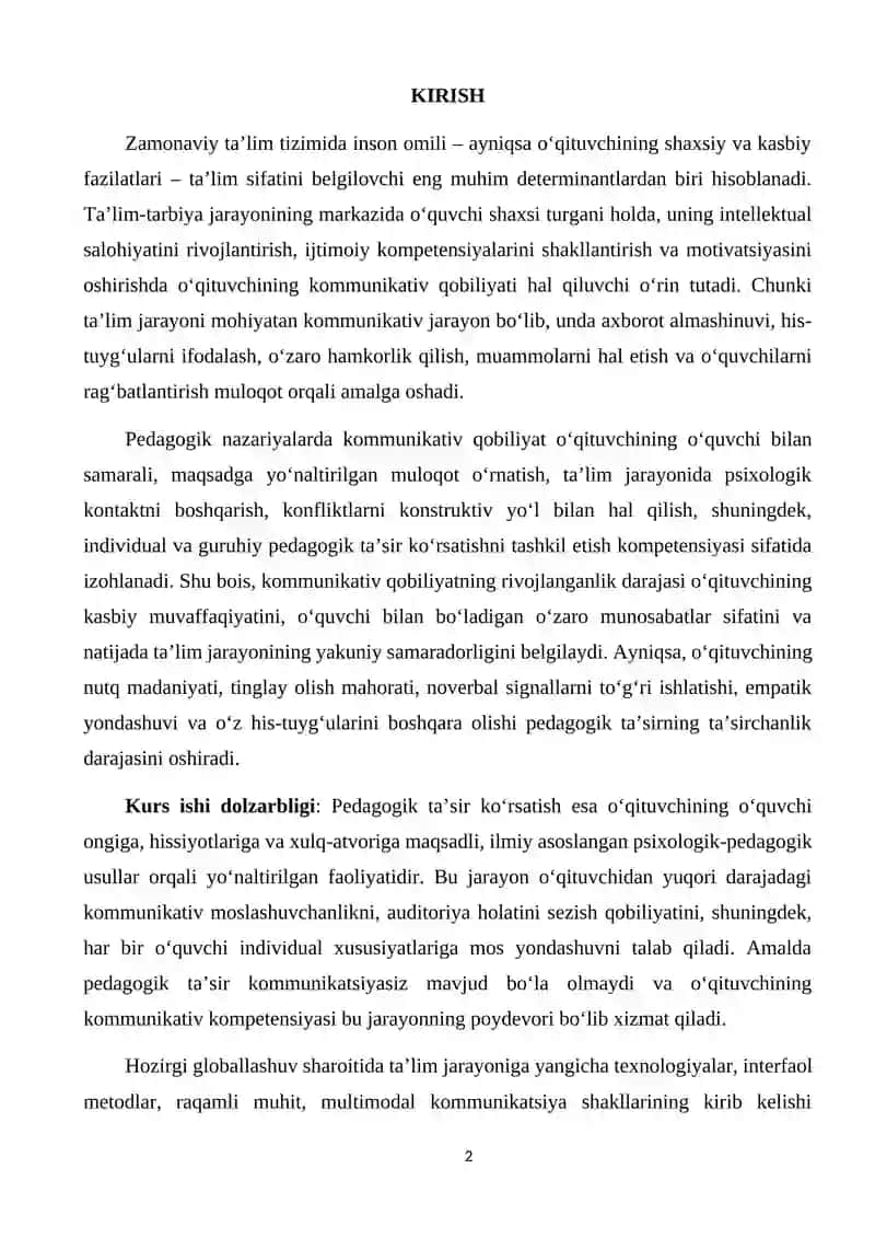 O'qituvchining kommunikativ qobiliyatida pedagogik ta'sir korsatish 2