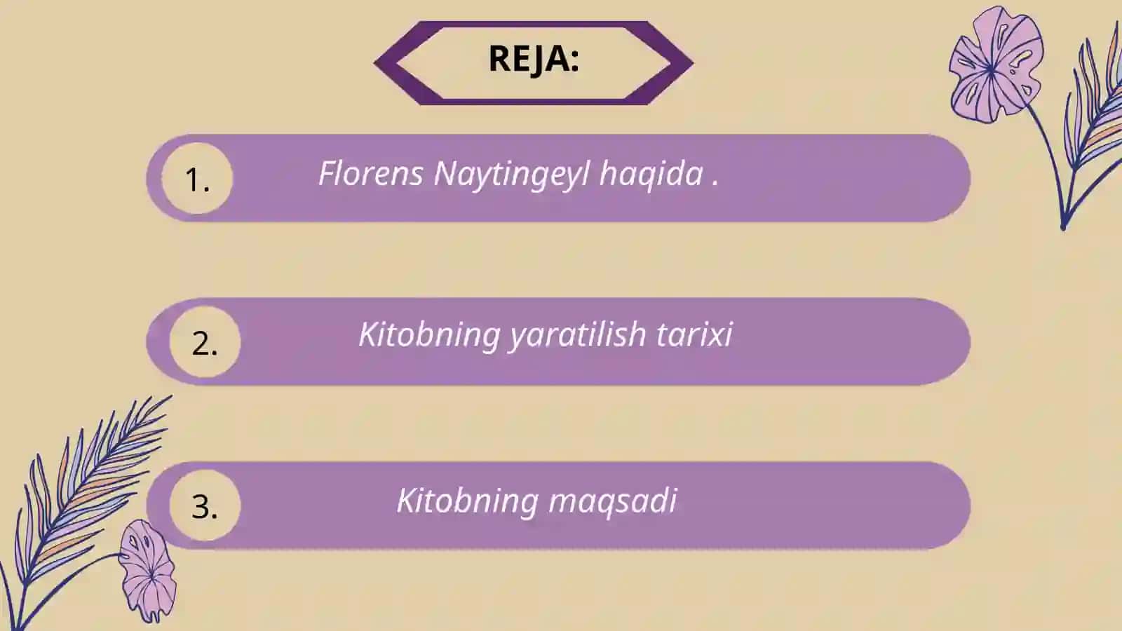 F. Naytingeylning,, Bemorlarni parvarishlash haqidagi qaydlarim’’ kitobi 2