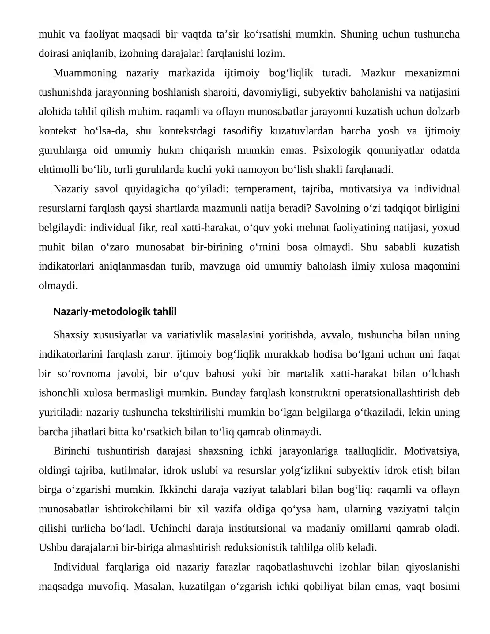 YOLG‘IZLIKNI SUBYEKTIV IDROK ETISHNING INDIVIDUAL FARQLARI 2