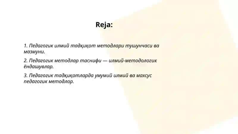 Рedаgоgik ilmiy tаdqiqоt metоdlаrini tаsniflаsh muаmmоlаri 2