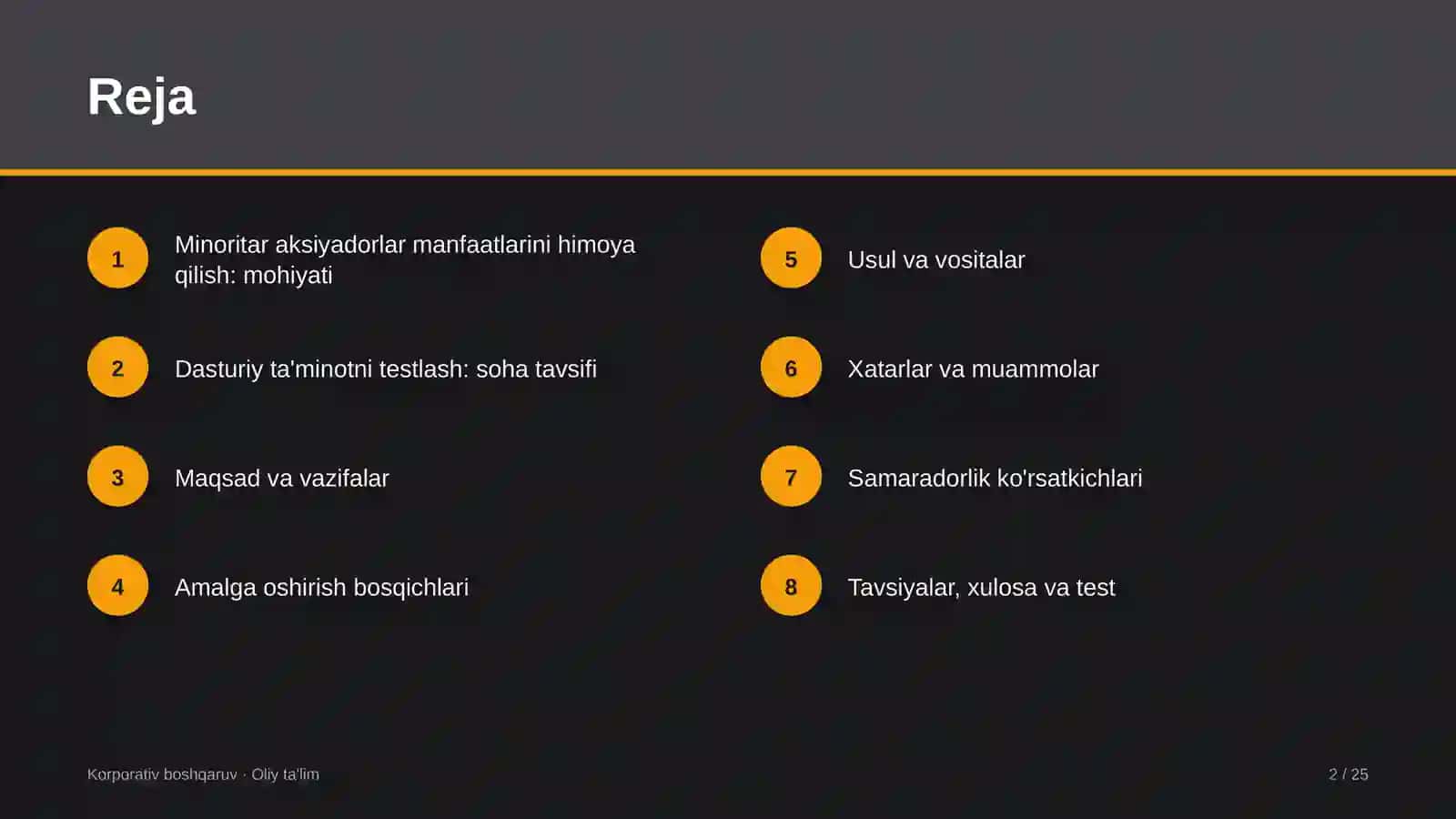 Dasturiy ta'minotni testlash sohasida minoritar aksiyadorlar manfaatlarini himoya qilish 2