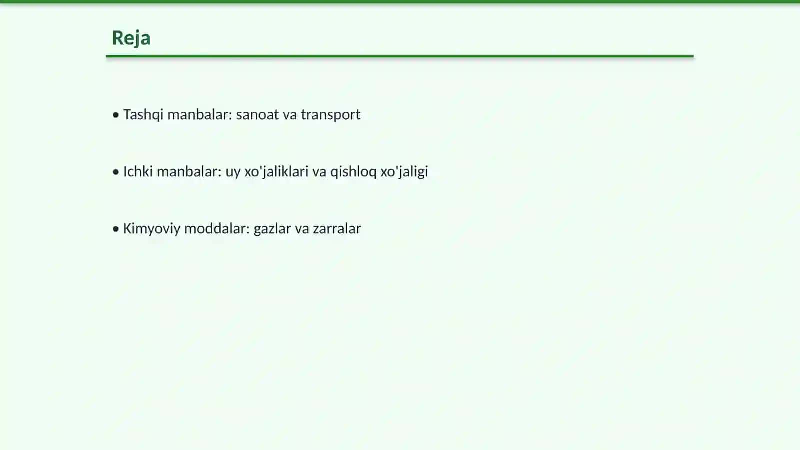Atmosfera ifloslanishining asosiy manbalari va ularning ta’siri 2