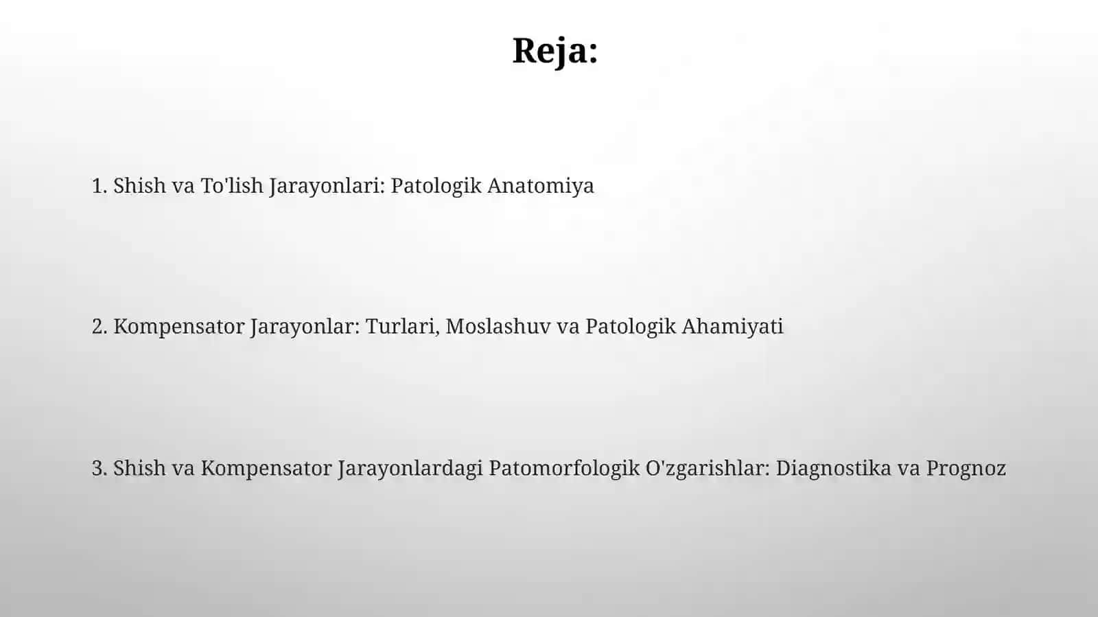 Shish va To'lish Jarayonlari: Patologik Anatomiya 2