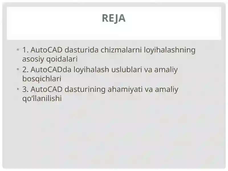 CAD DASTURLARIDA CHIZMALARNI LOYIHALASH QOIDALARI USLUBLARI VA AXAMIYATI 2