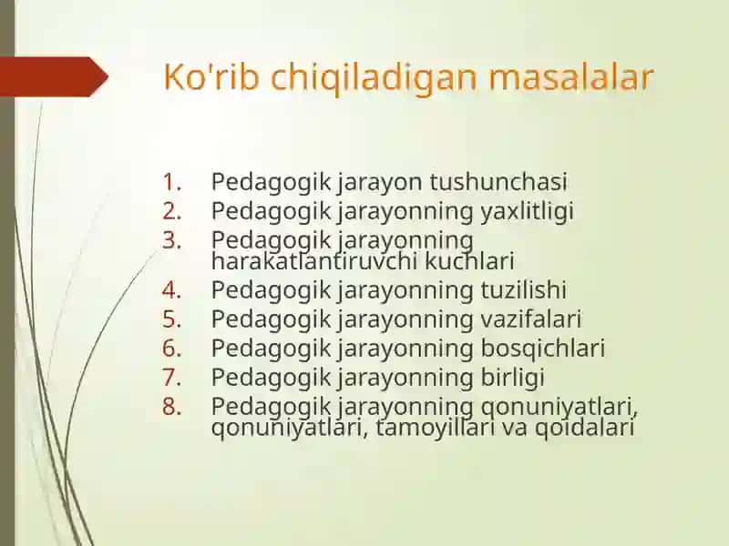 Pedagogik jarayon 2