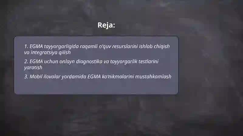 EGMA xalqaro baholash dasturi 2