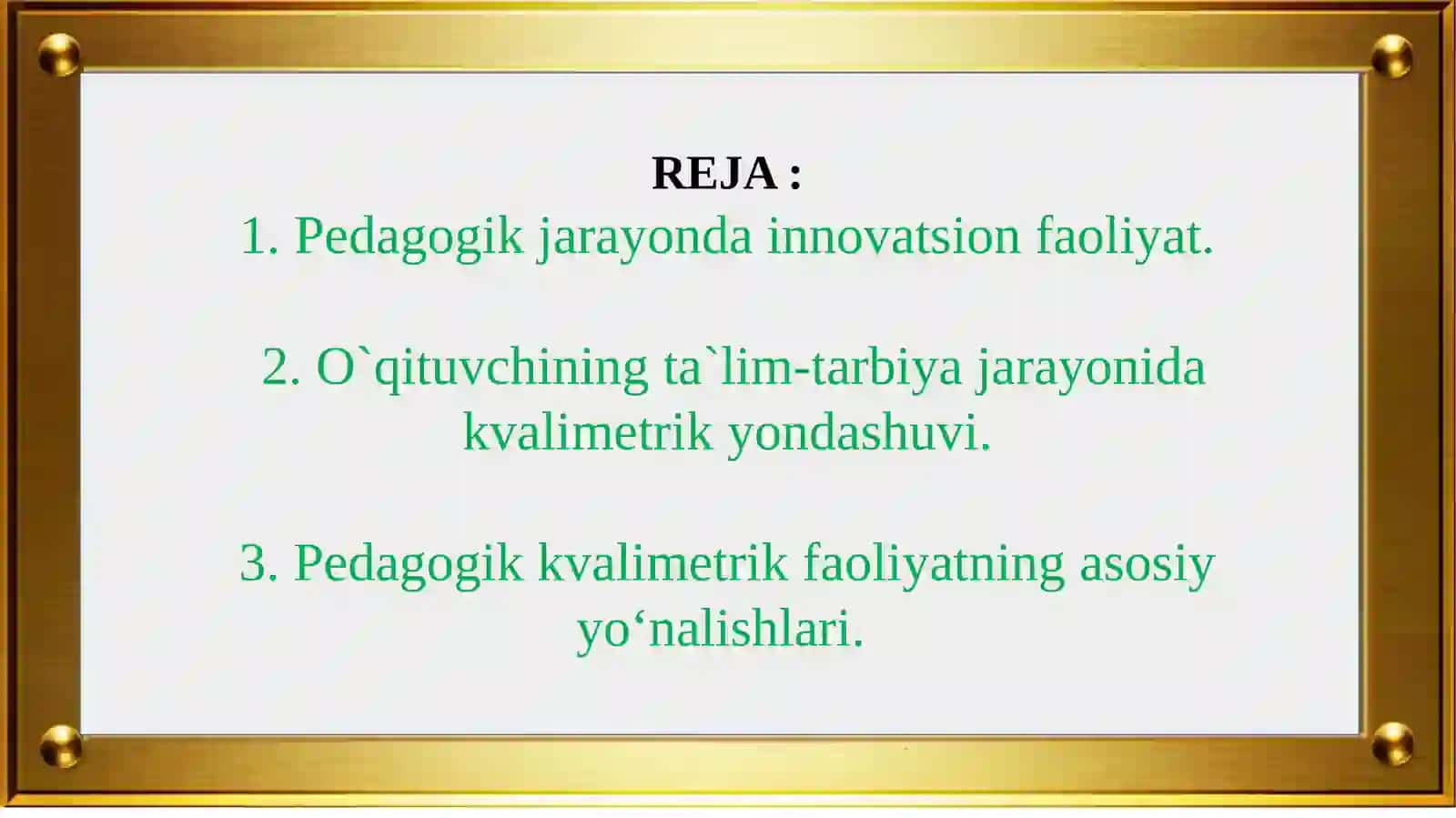 Pedagogik Innovatsiya va Qo‘ituvchining Kvalimetrik Faoliyatini Yaxlit O‘rganish 2