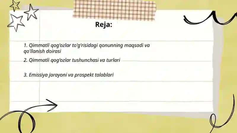 Qimmatli qog'ozlar tog'risidagi qonun 2