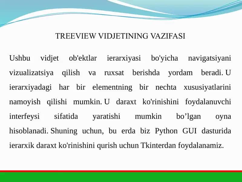 Treeview va Panedwindow vidjetlari 2