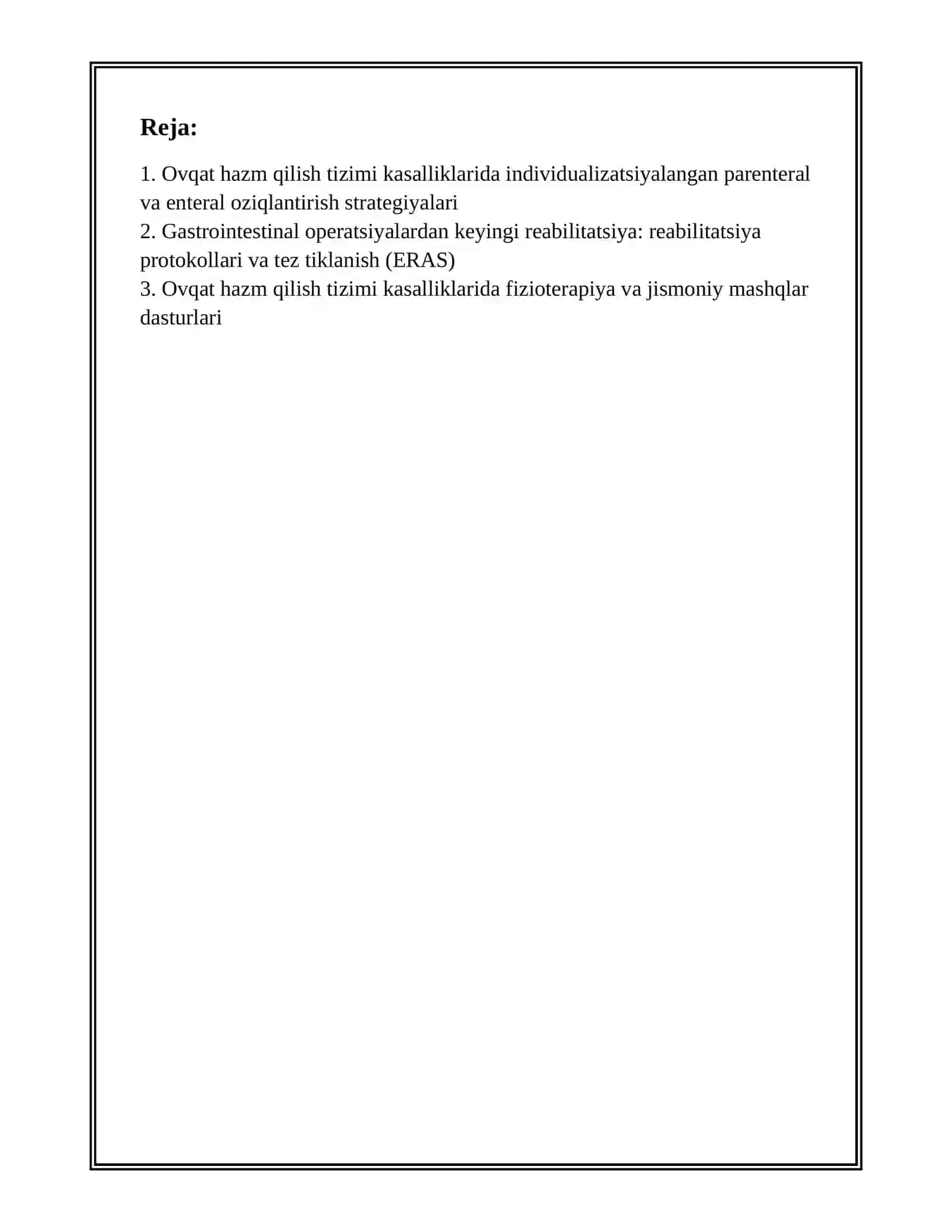 OVQAT HAZM QILISH TIZIMI KASALLIKLARIDA ZAMONAVIY REABILITATSIYA USULLARI 2