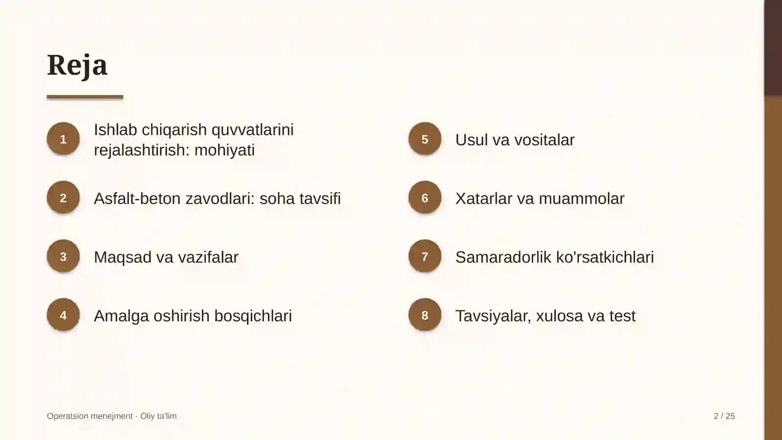 Asfalt-beton zavodlarida ishlab chiqarish quvvatlarini rejalashtirish 2