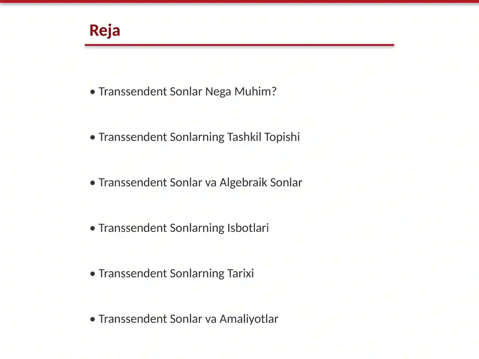 Transsendent Sonlar Toʻplamining Sanoqsizligi 2