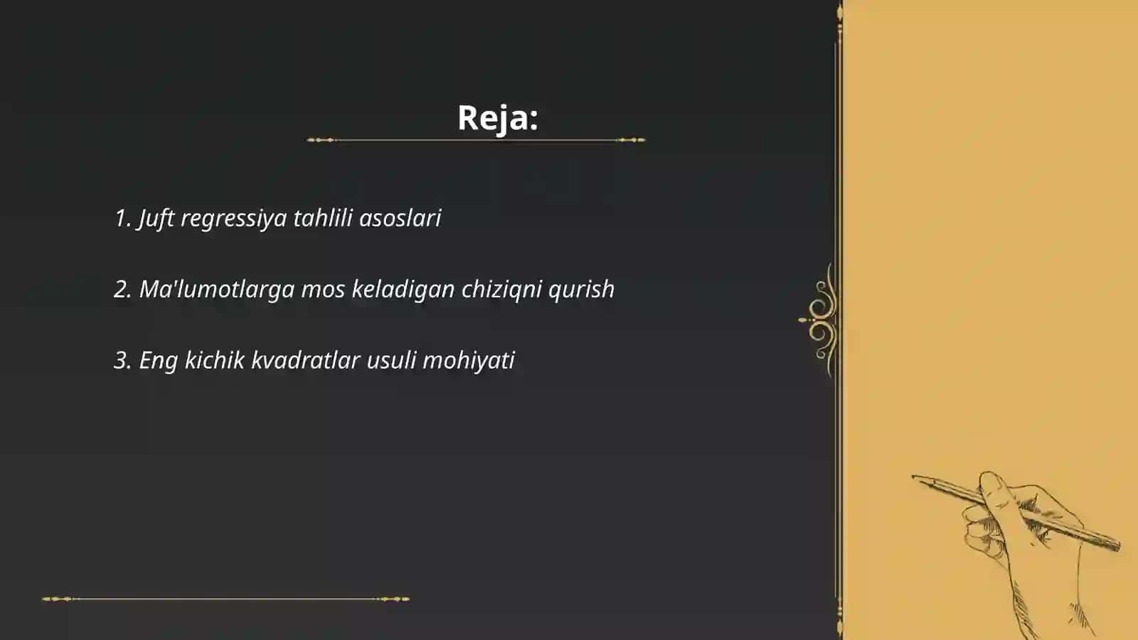 Juft regressiya tahlili asoslari 2
