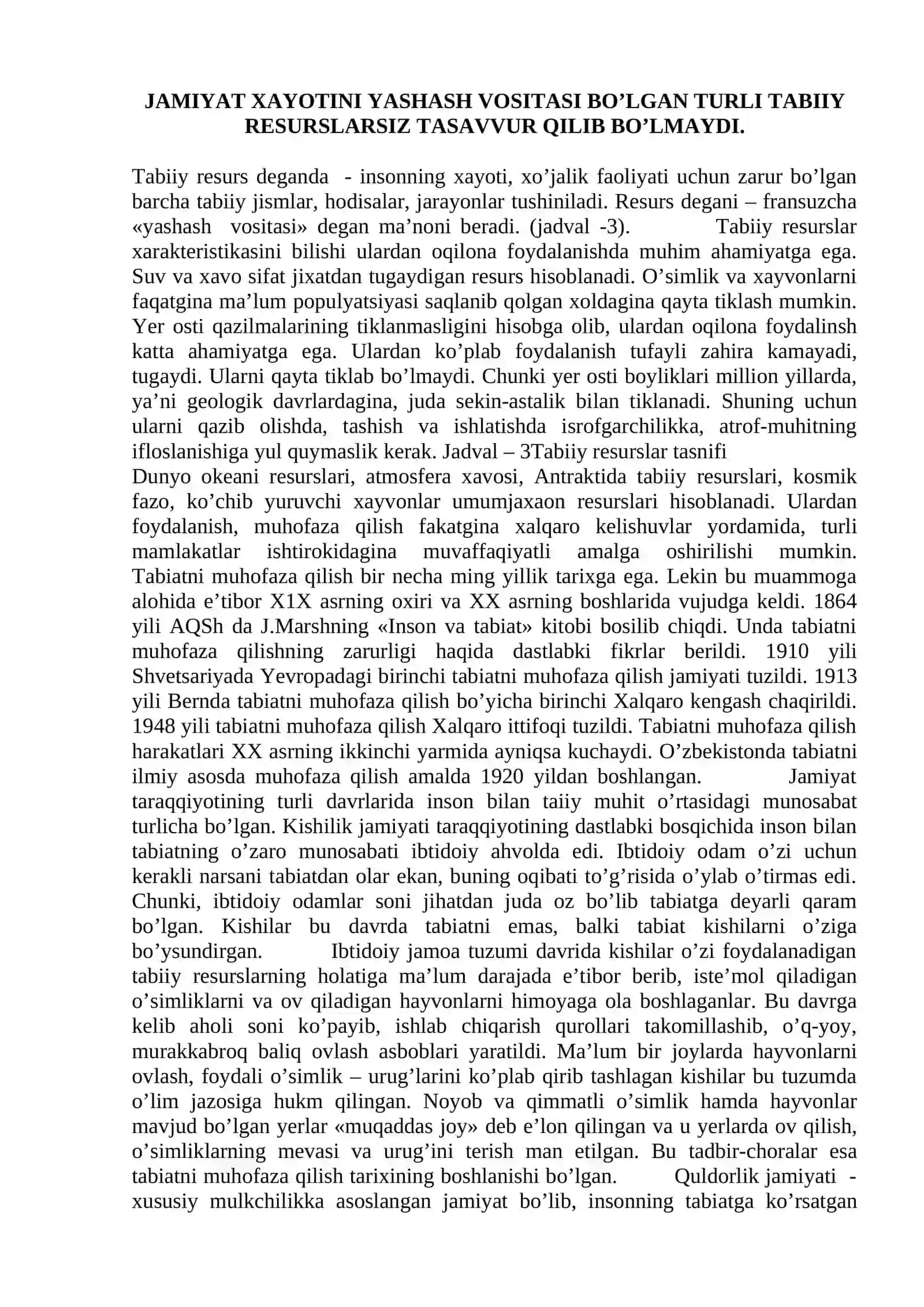 TABIATNI MUXOFAZA QILISHNING EKOLOGIK TAMOYILLARI 2