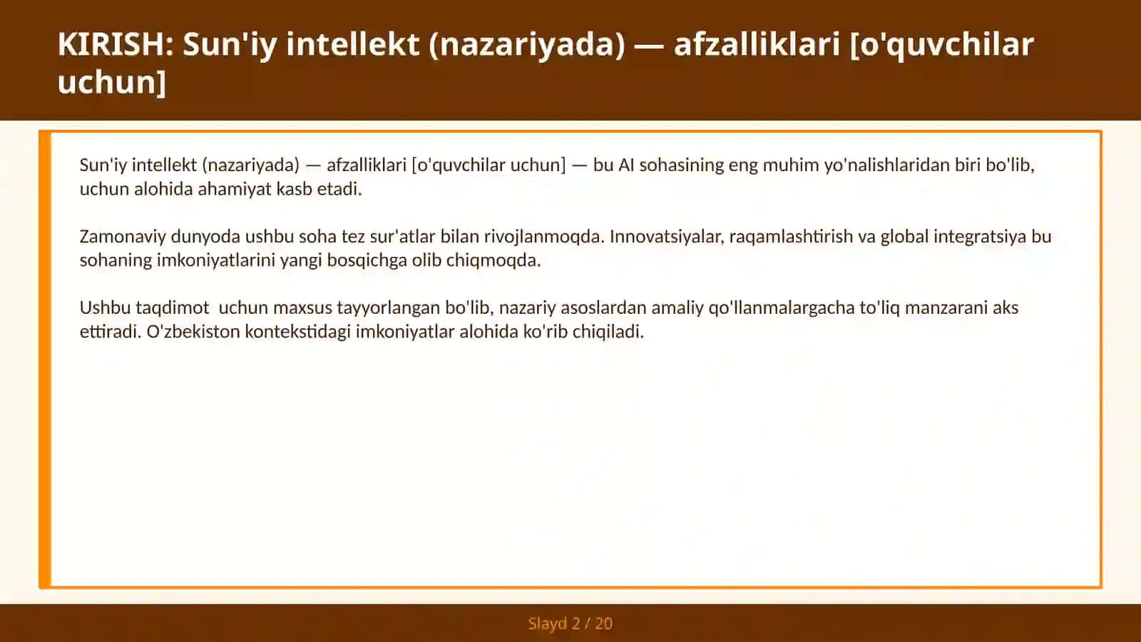 Sun'iy intellekt (nazariyada) — afzalliklari [o'quvchilar uchun] 2
