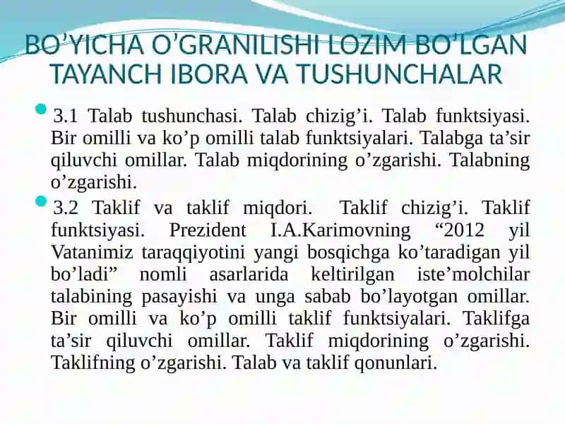 TALAB VA TAKLIF TAHLILI.BOZOR MUVOZANATI 2