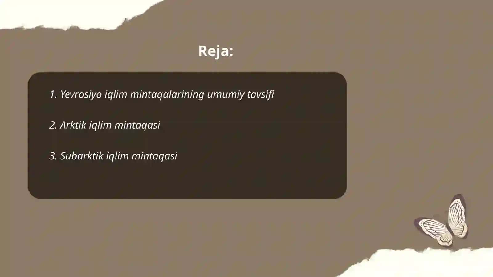 Yevrosiyo iqlim mintaqalari mavzusida 2