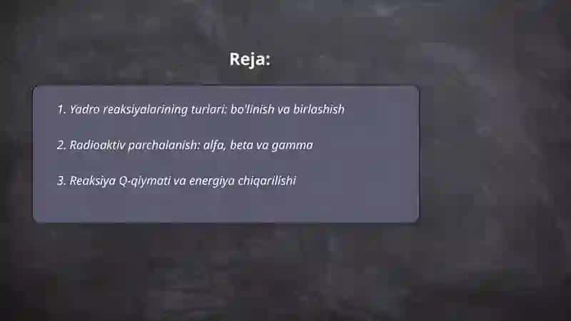 Yadro reaksiyalari 2