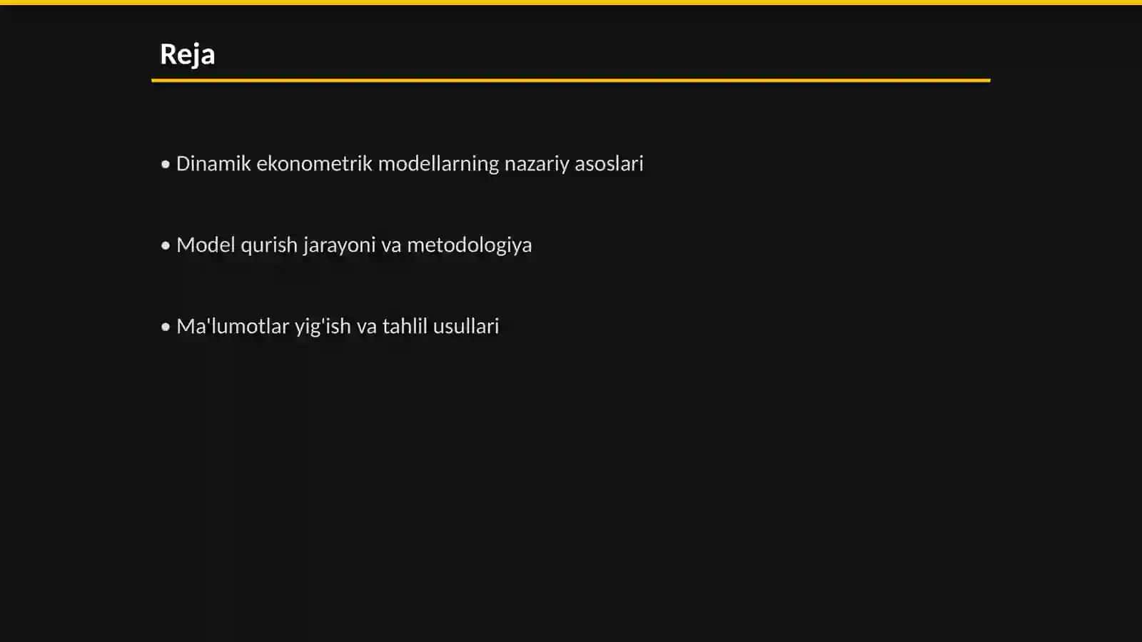 Dinamik ekonometrik modellardan foydalanish 2