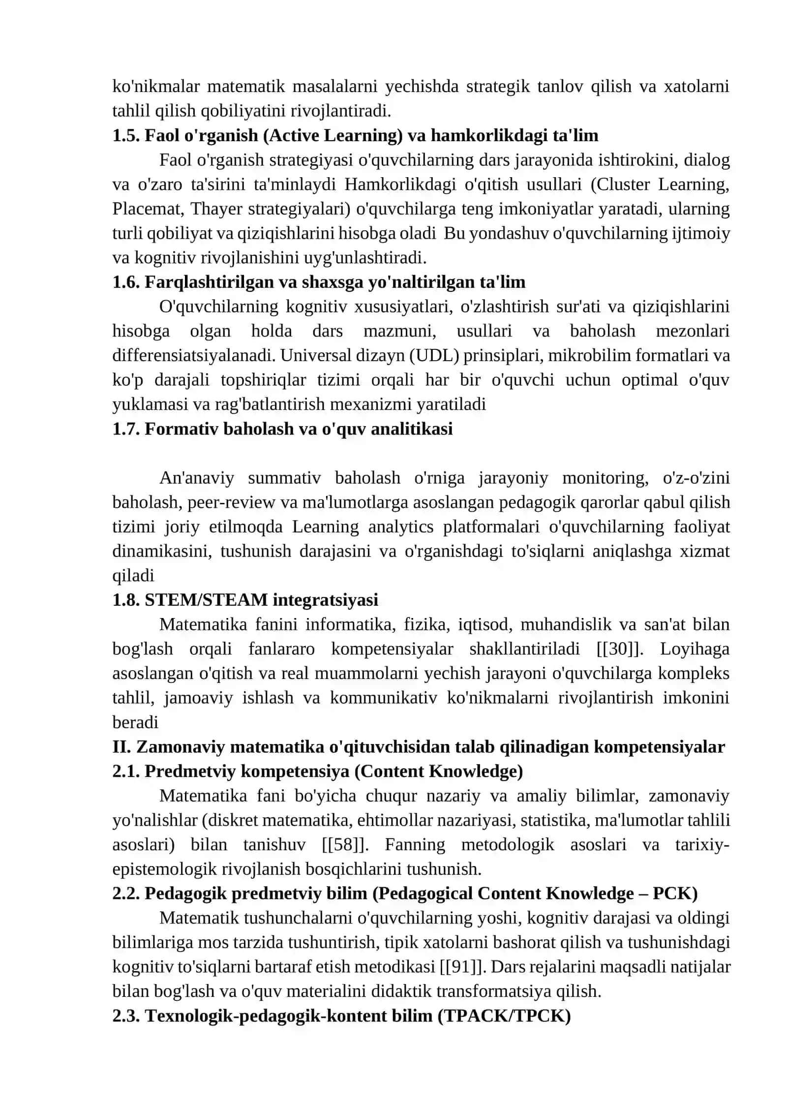 Matematika o'qitish metodikasining zamonaviy tendensiyalari va o'qituvchidan talab qilinadigan kompetensiyalar 2
