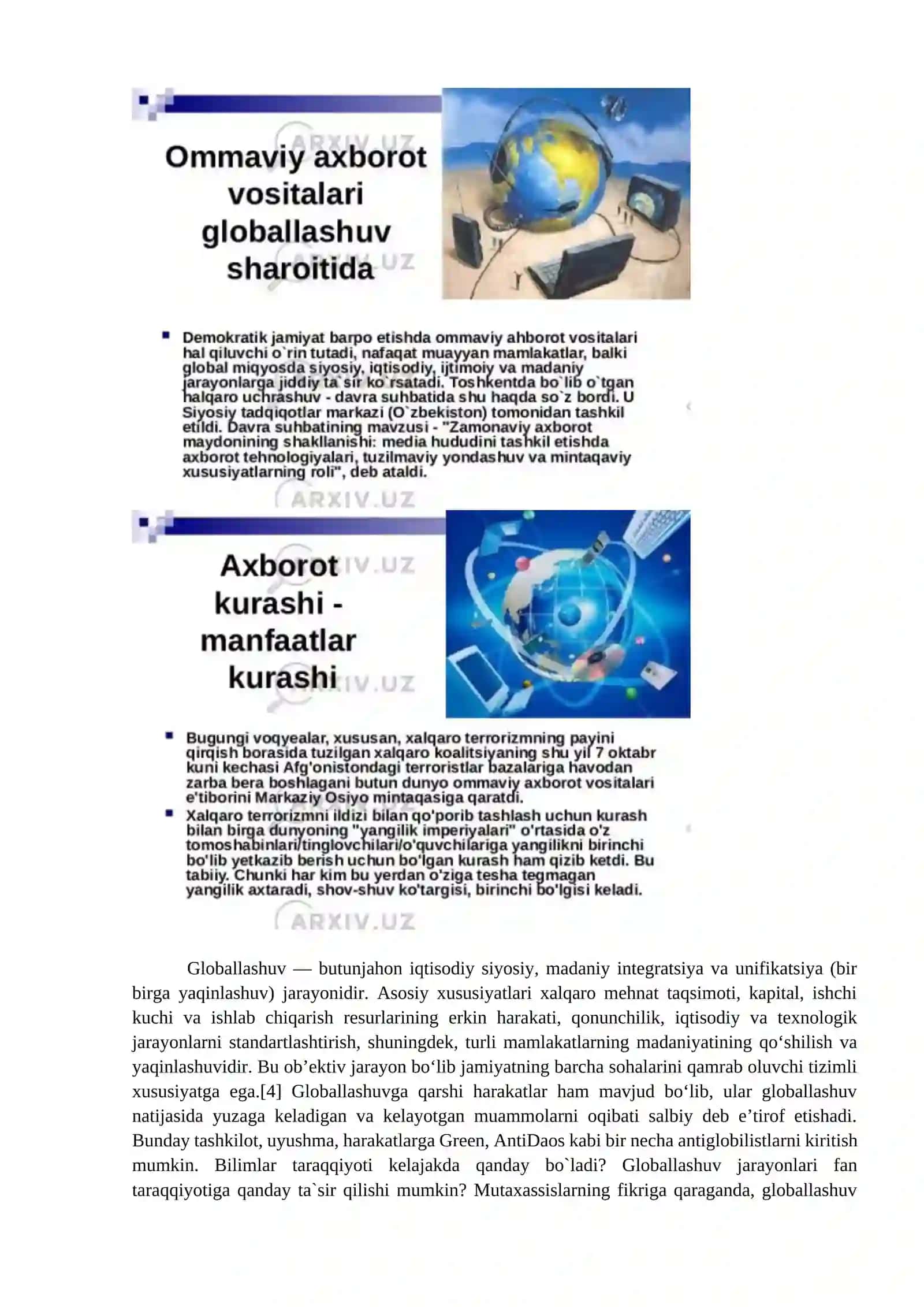 Globallashuv va axborotlashuvning ta'siri haqida 2