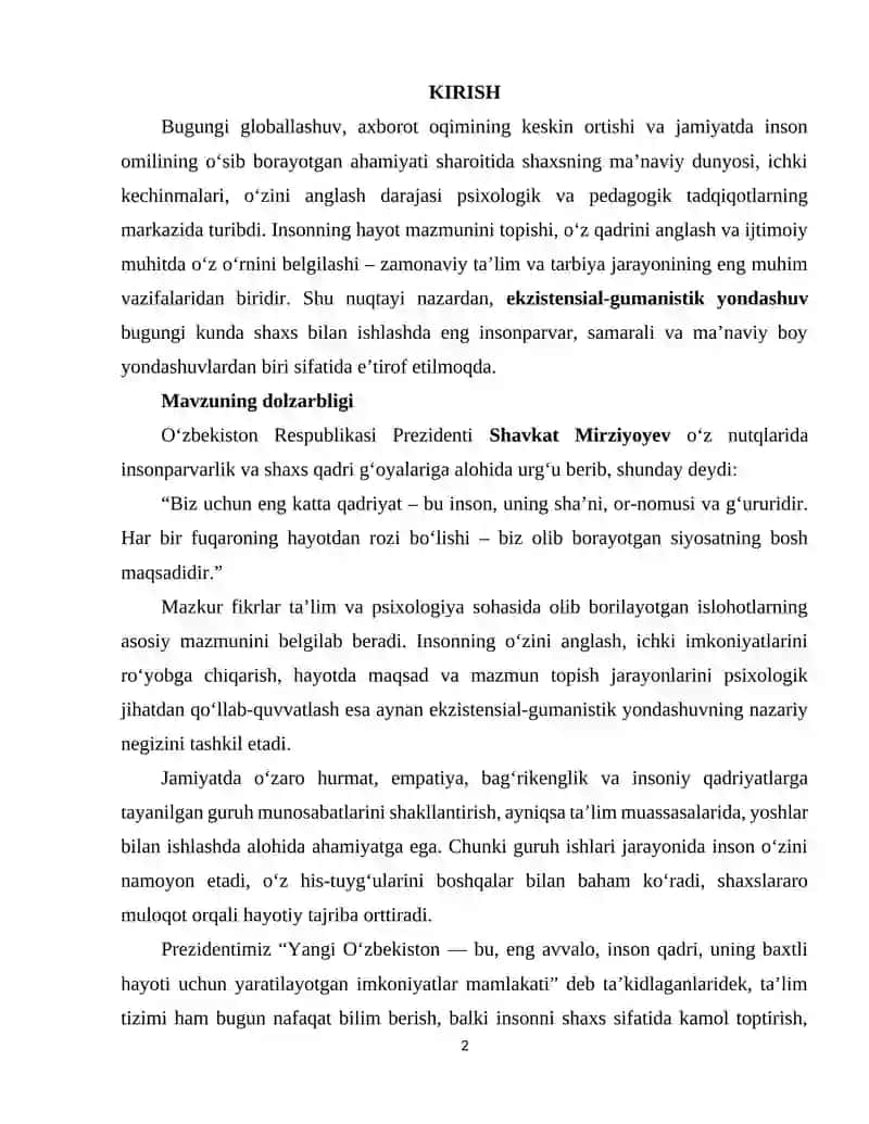 Guruh ishida ekzistensial-gumanistik yondashuv 2