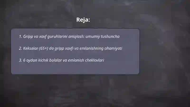 Grip: xavf guruhlari va vaksinalar ròli 2
