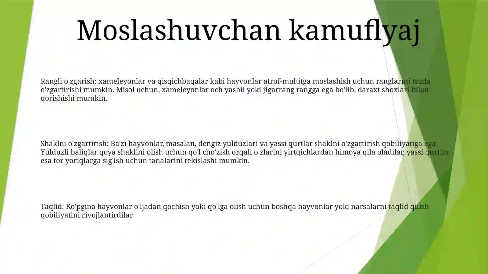 Turli Mintaqalarda Tarqalgan Hayvonlarning Adaptatsiya Xususiyatlari 2