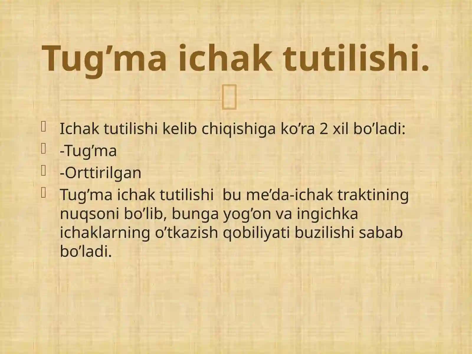 Tug’ma ichaktutilishi 2