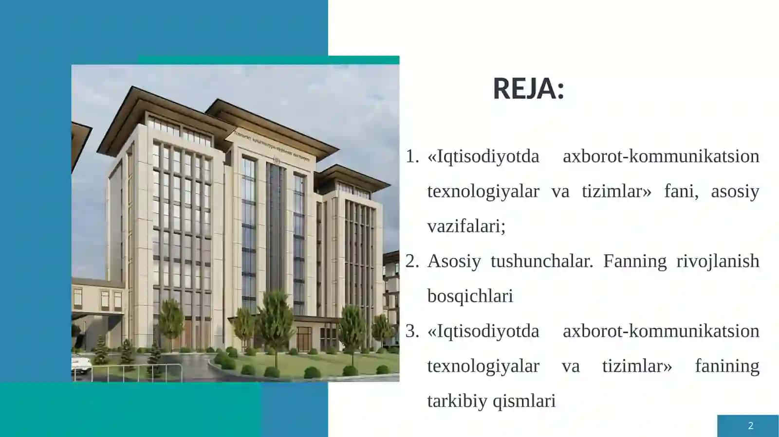 Iqtisodiyotda axborot-kommunikatsion texnologiyalar va tizimlar 2