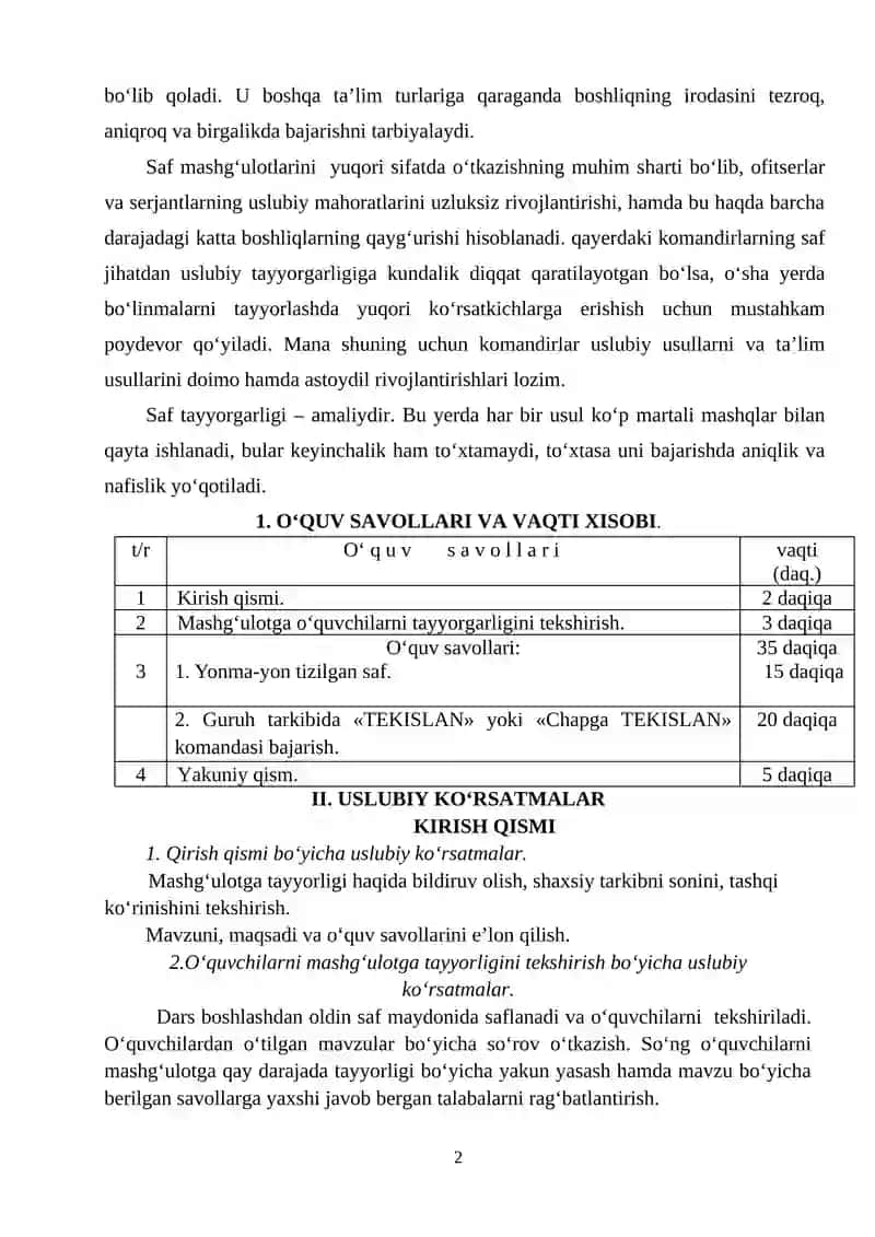 CHQBT fanidan 10-11-sinflarga  2025-2026 o'quv yili uchun ish reja va konspekt 2