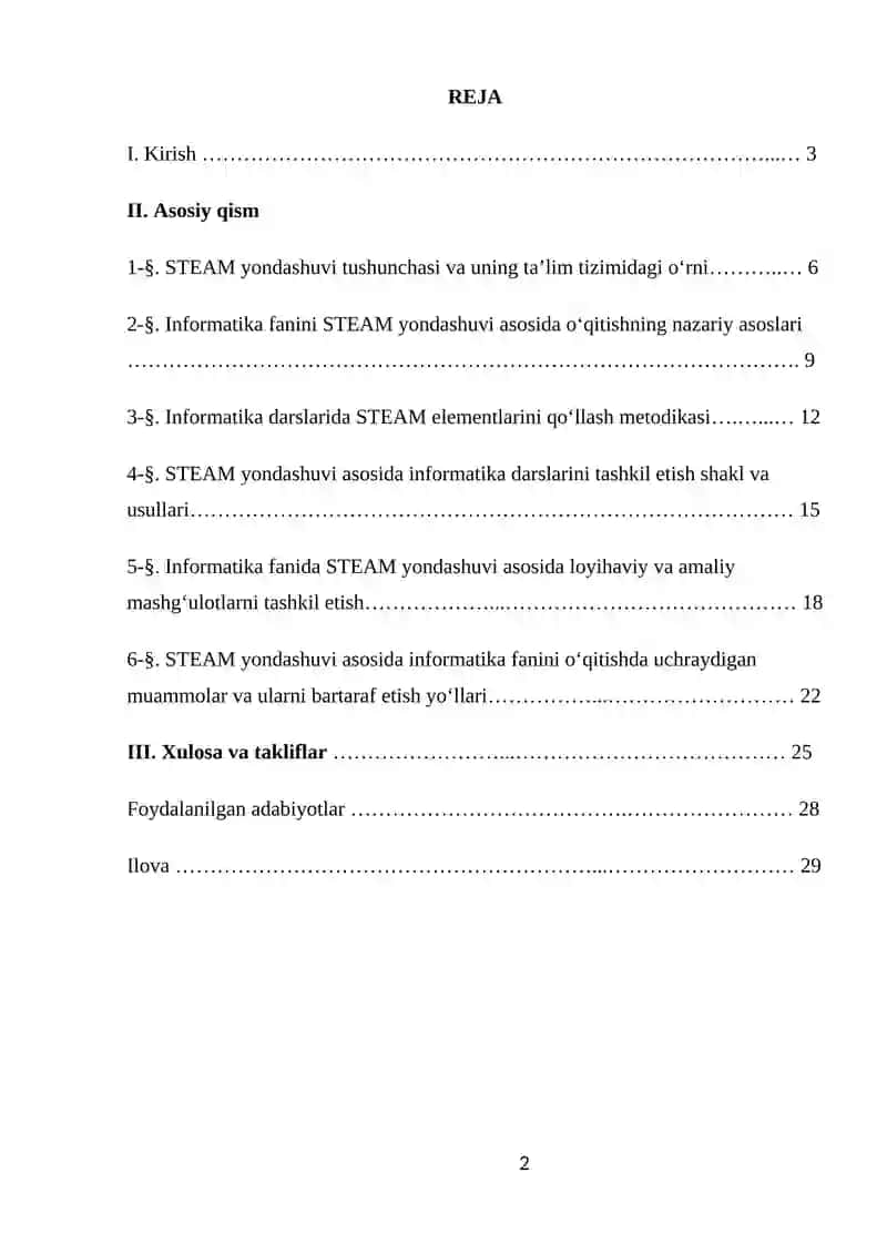 Informatika fanini STEAM yondashuvi asosida o‘qitish 2