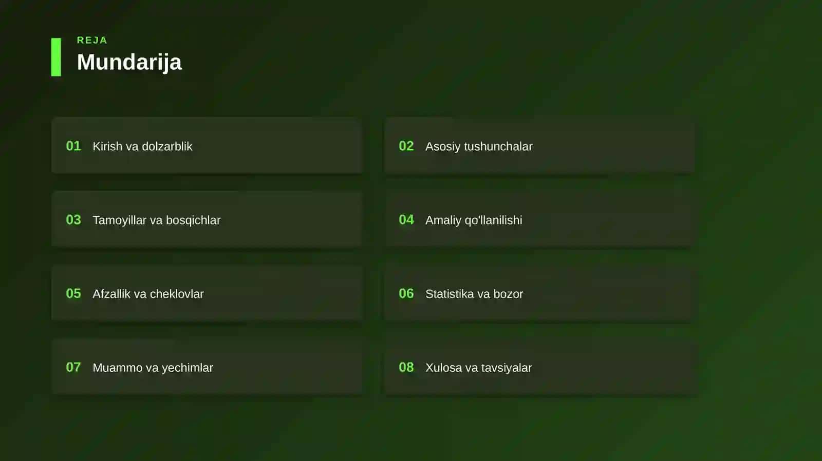 Issiqxona biznesi — xalqaro tajriba — qisqacha 2