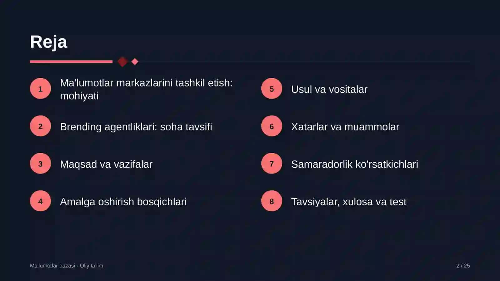 Ma'lumotlar markazlarini tashkil etish: mohiyati 2