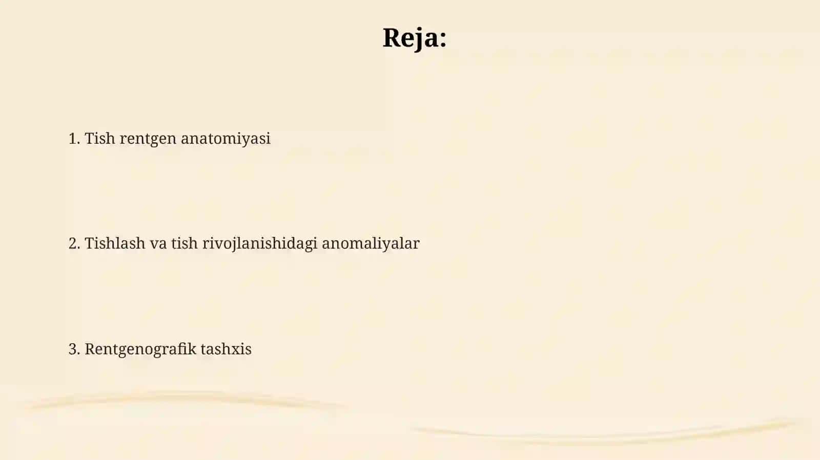 Tishlarning rentgen anatomiyasi. Prikus va tish rakkiyotidagi an'omaliyalar 2