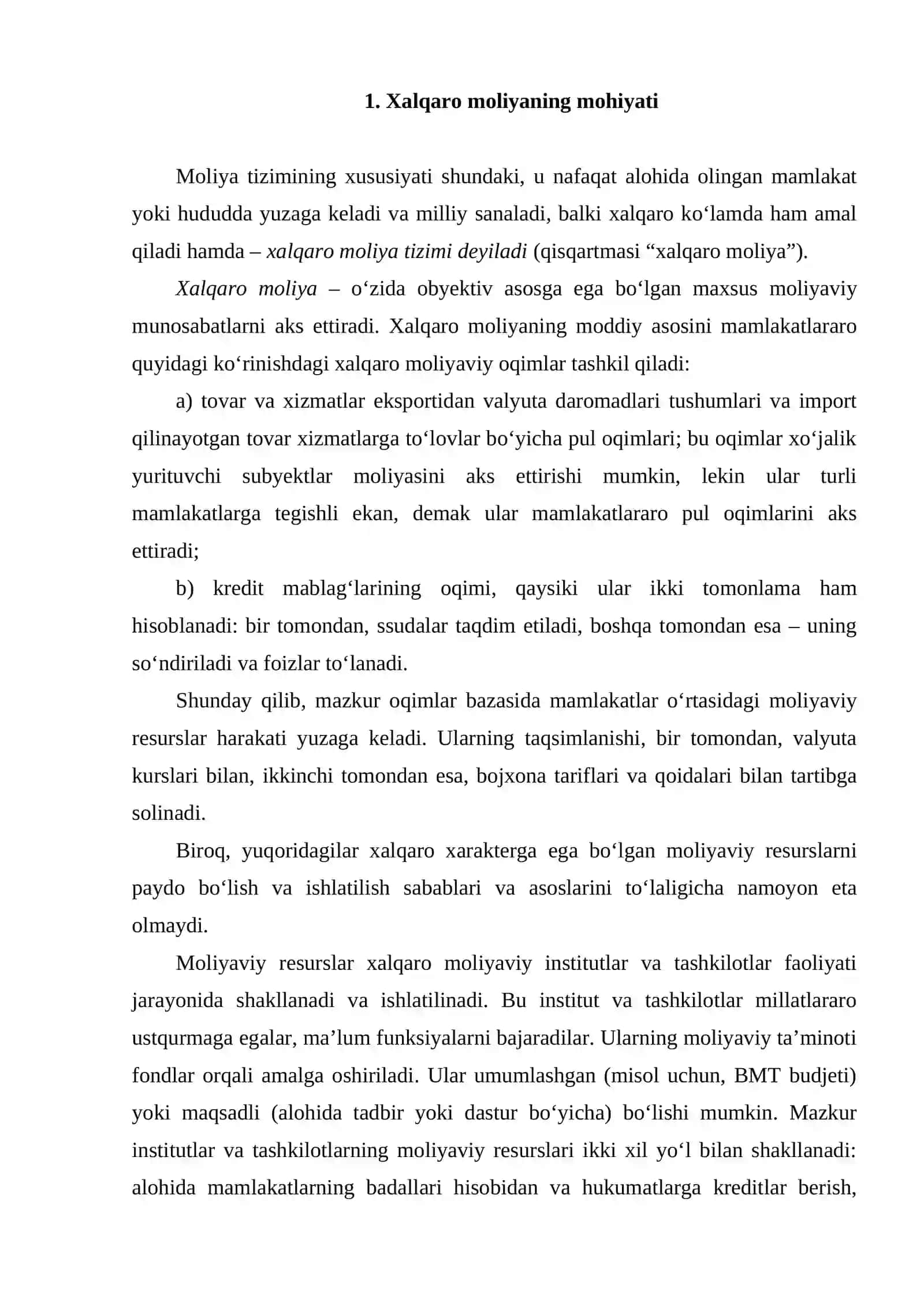 Xalqaro moliya va uning jahon taraqqiyotida tutgan o`rni 2