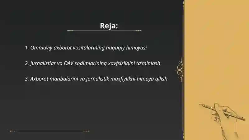 Ommaviy axbarot vositalari himoyasi 2