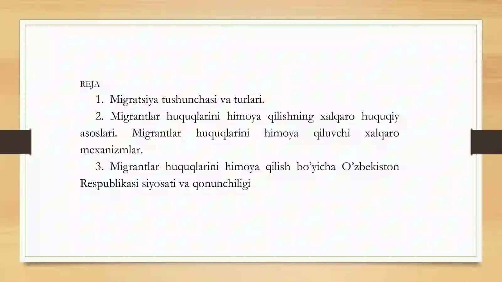 Migrantlar va ularning oila a’zolari huquqlarini himoya qilish 2